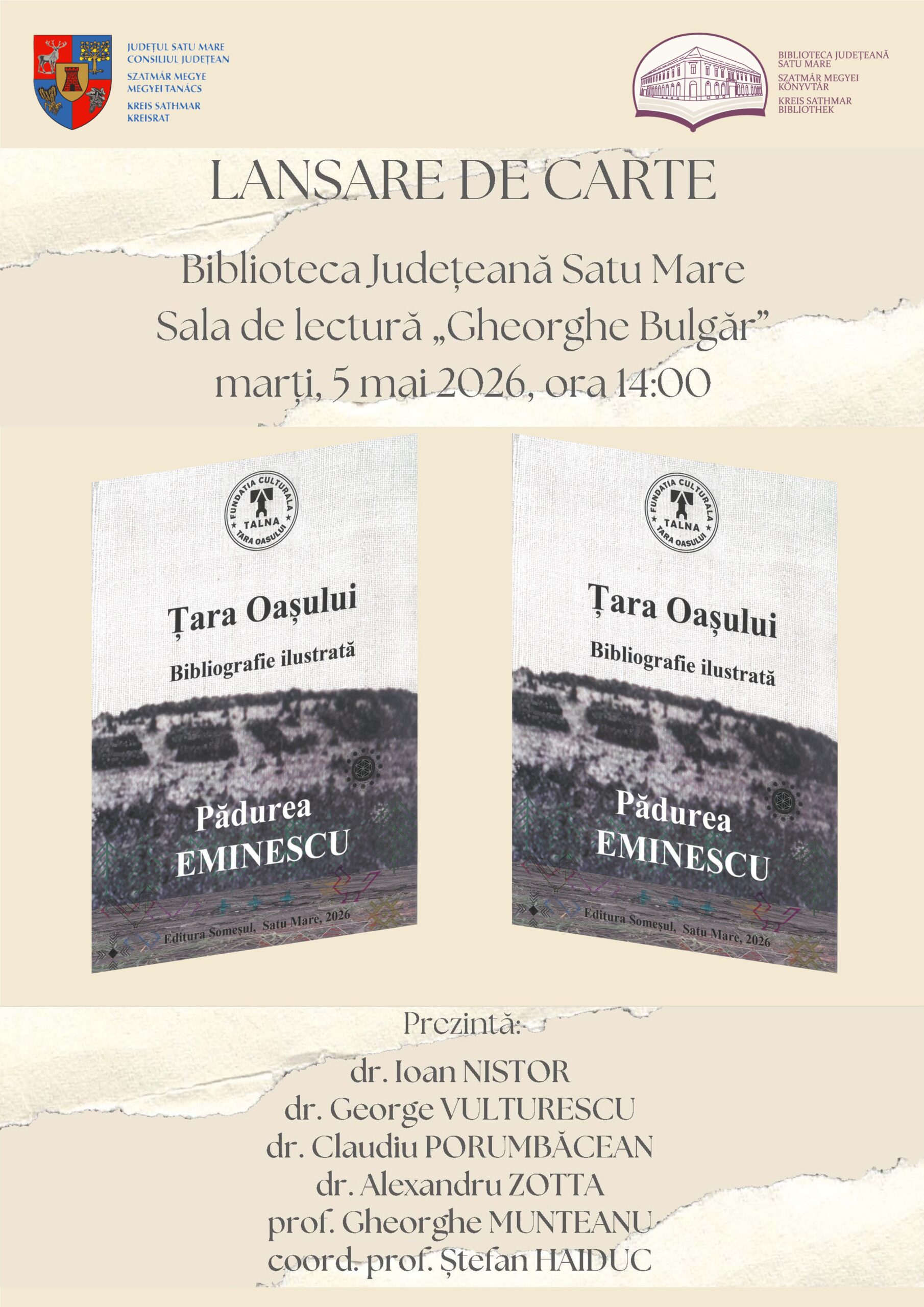 Lansare de carte „Pădurea Eminescu”